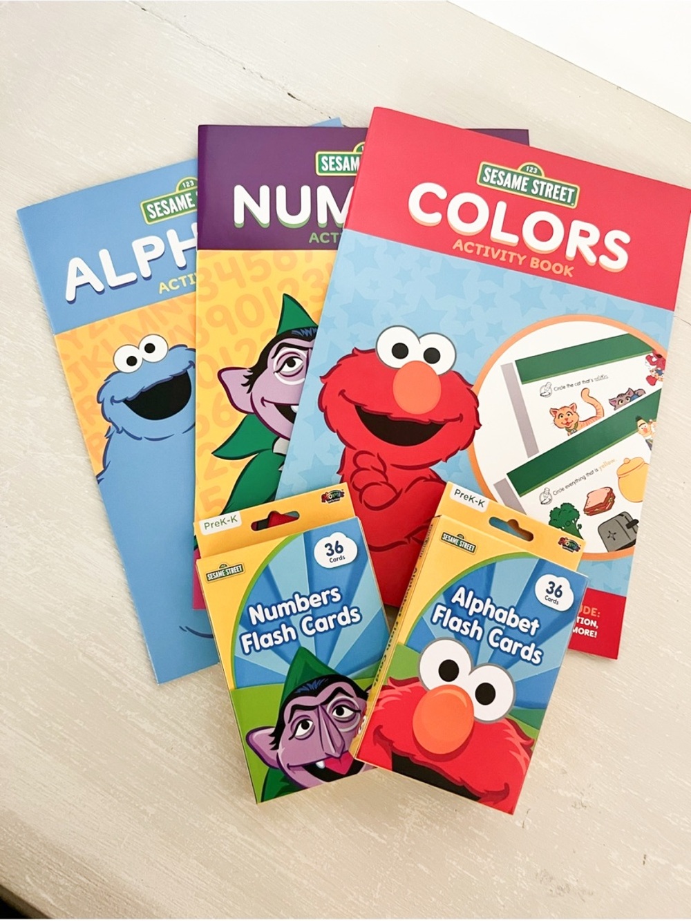 NEW Sesame Street Preschool Learning Bundle Activity Books Flash Cards